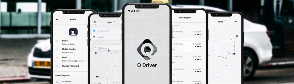 برمجة تطبيق مثل اوبر و كريم  تطبيق Q Driver